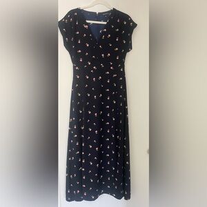 J. Crew Navy Floral Maxi Dress